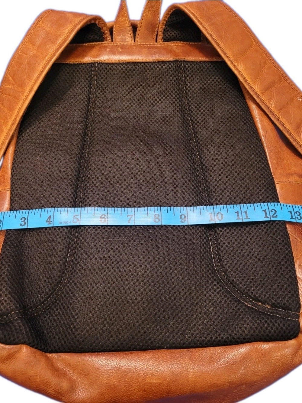 Vilenca Holland Genuine Leather Backpack Cognac Brown Distressed Travel Bag - Picture 6 of 8